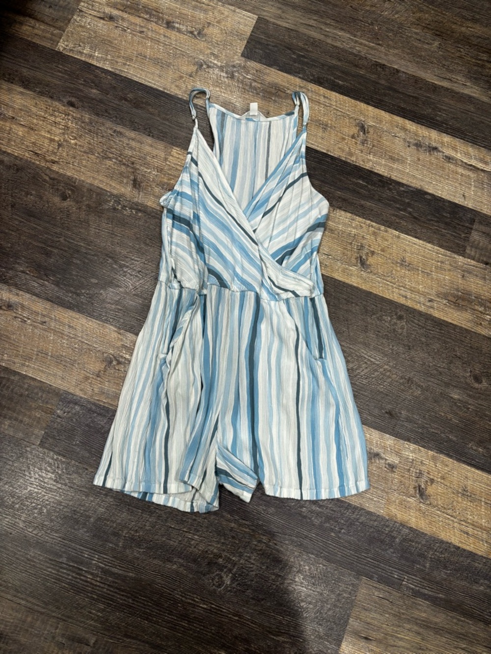 Market & Spruce Blue Striped Romper